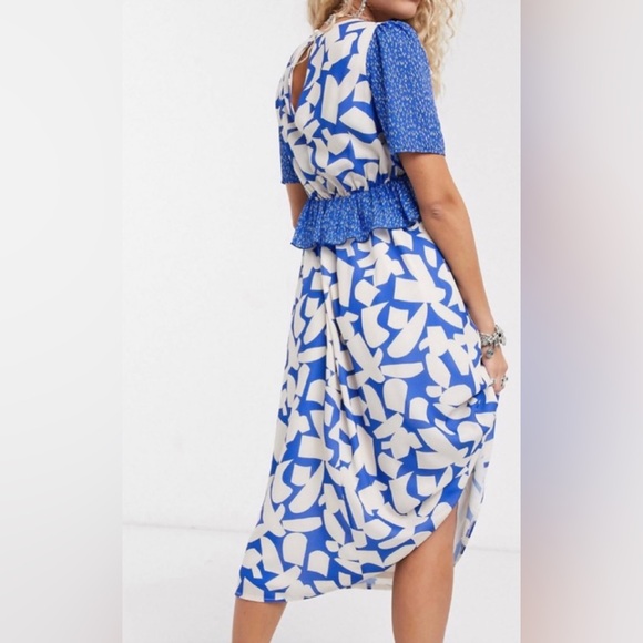 NWT Twisted Wunder abstract blue floral maxi dress - Picture 3 of 8